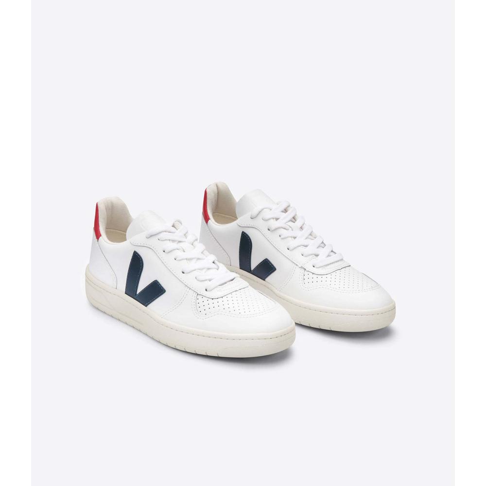 Αθλητικά Παπούτσια ανδρικα Veja V-10 LEATHER White/Red | GR 338DFM